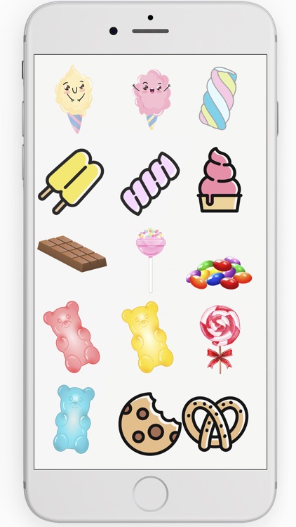 Candy stickers lollipop and sweets