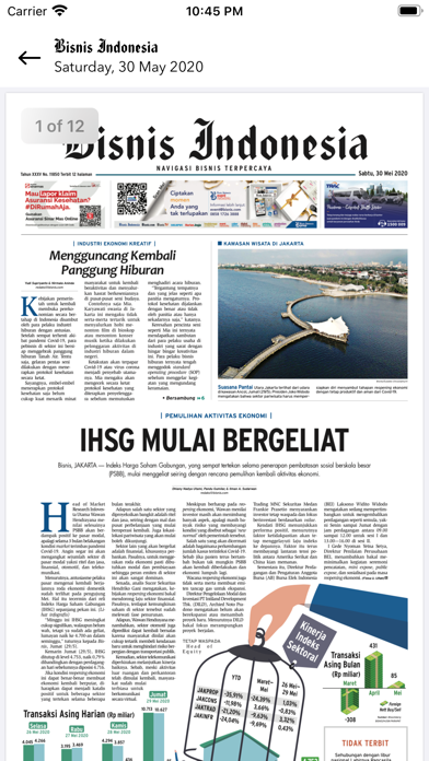 Bisnis Indonesia E-Paper Screenshot