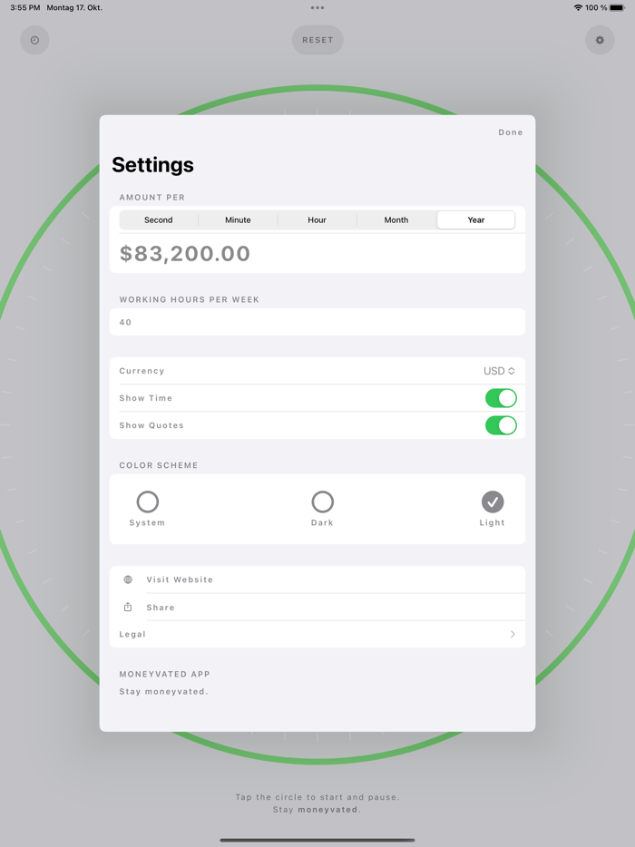 Moneyvated Money Income Timer