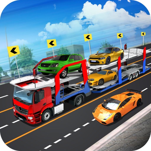 City Car Transporter Truck Simulation Icon