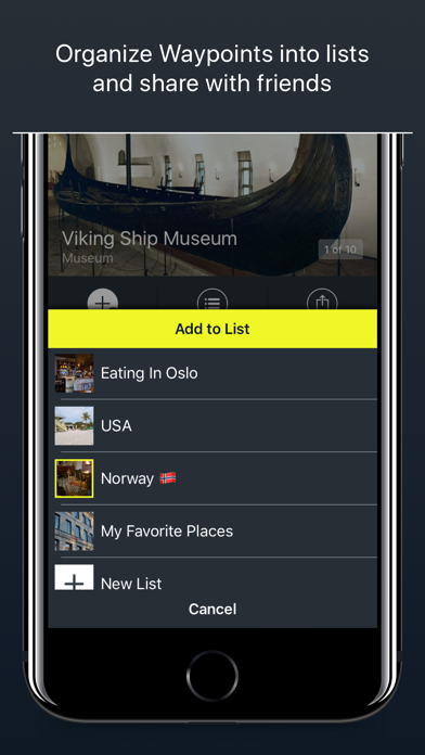 Waypoint: Save and Share your Favorite Places iPhone screenshot