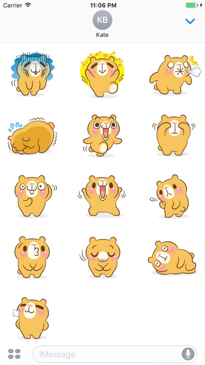 Nutmeg The Cute Bear Stickers