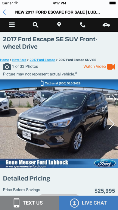 Gene Messer Ford Lubbock iPhone screenshot 4 - Shopping app