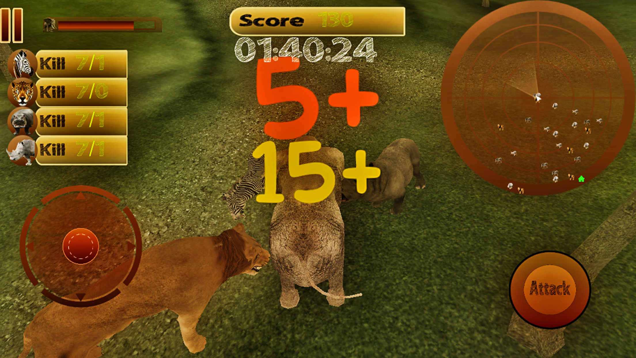 Jungle Animals Attack-Elephant Simulator Game screenshot 3