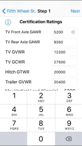 RV Weight Safety Report by Fifth Wheel St. screenshot #2 for iPhone