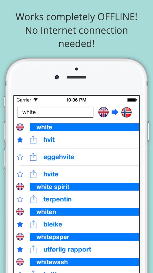 Offline English Norwegian Dictionary (Ordbok) - 2.4.0 - (iOS)