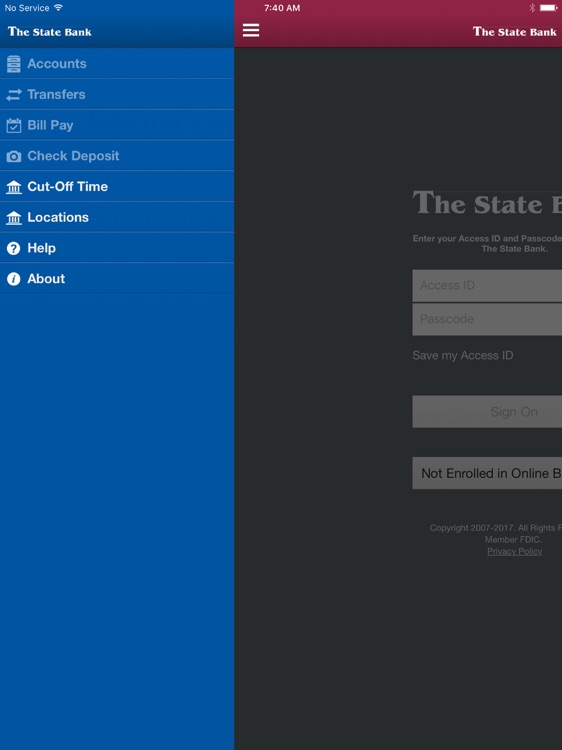 The State Bank for iPad