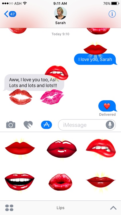 Loving Lips Stickers