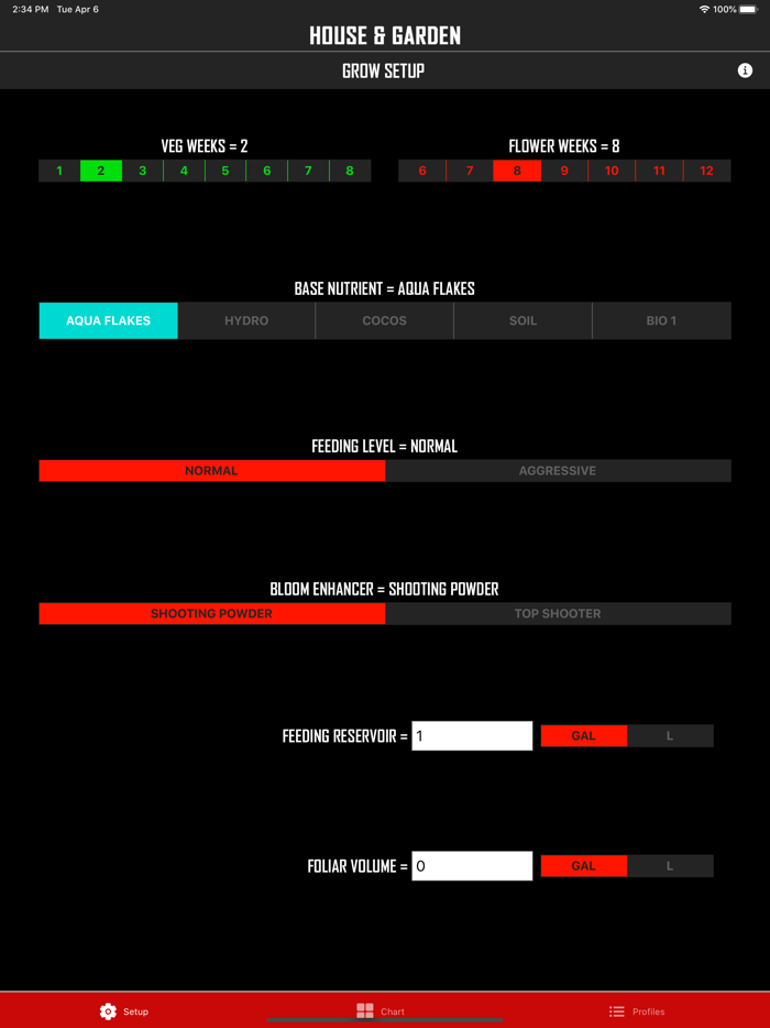 House and Garden Nutrient App