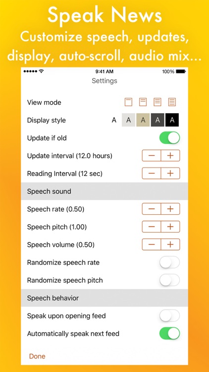 Speak News - RSS news reader