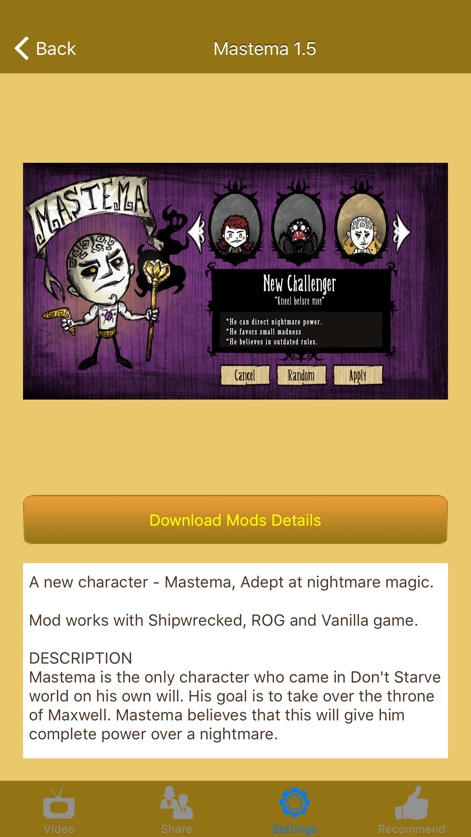 Mods for Don't Starve and Don't Starve Together - dont-starve-mod-mastema-details
