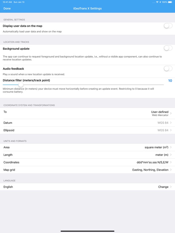 iGeoTrans X iPad screenshot 9 - Navigation app