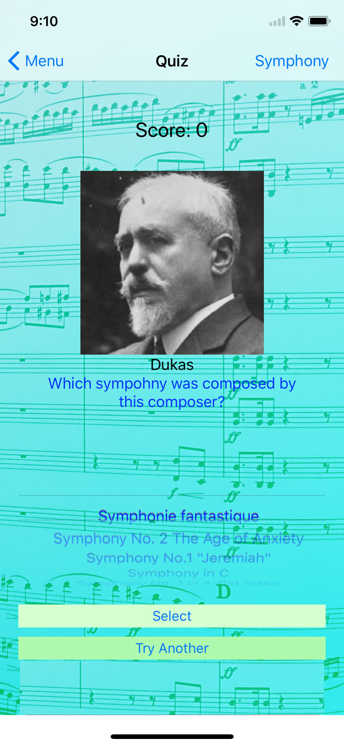 Symphony Guide and Quiz