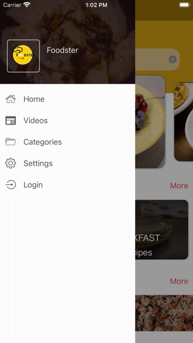 Foodster recipes Screenshot