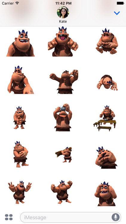 Funny Caveman Animated Emoji Stickers