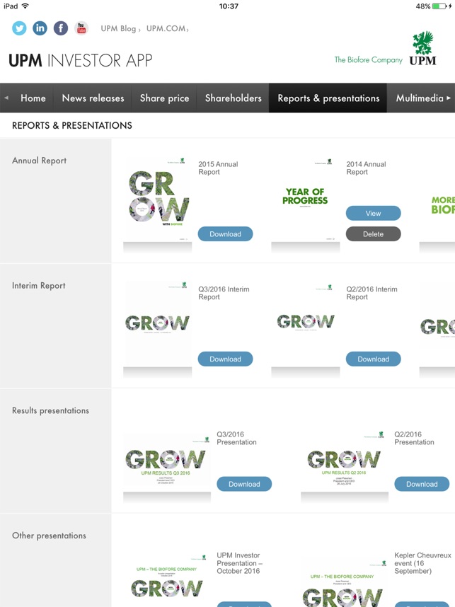 UPM Investor Relations App(圖4)-速報App