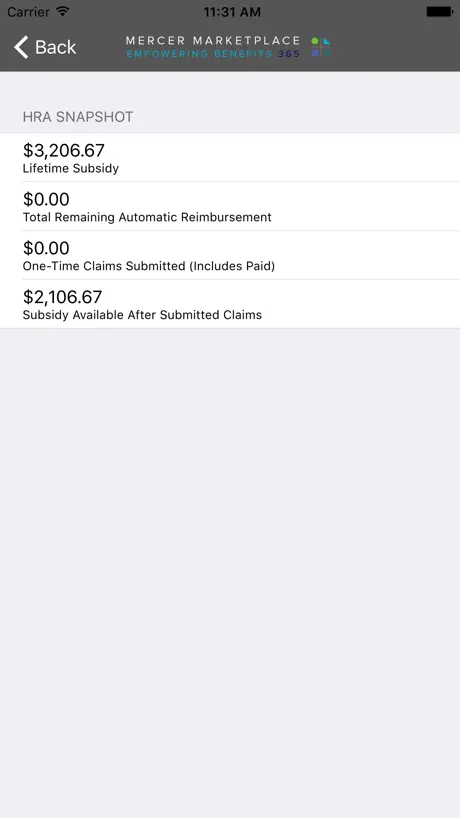 Mercer Marketplace 365 Subsidy
