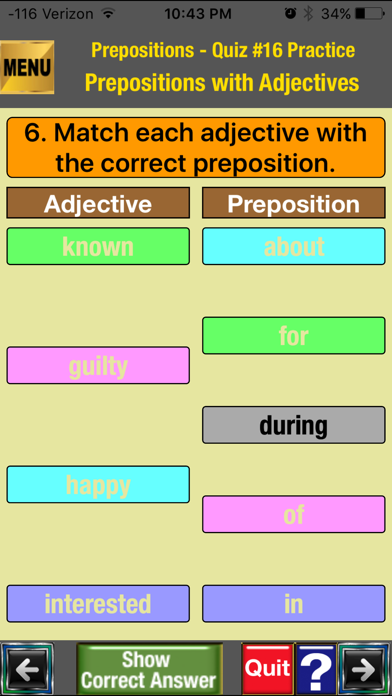 easyLearn Prepositions  in English Grammar Screenshots