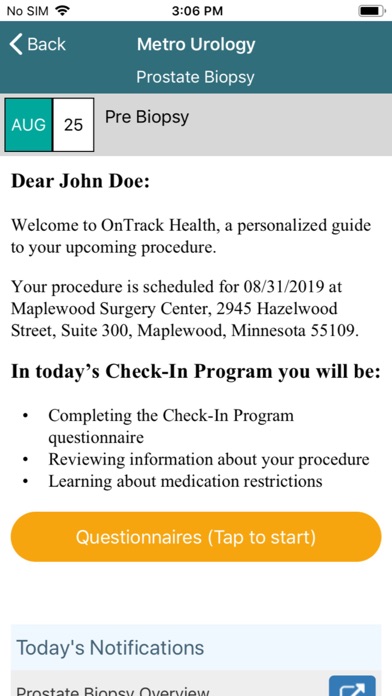 OnTrack Health Screenshot