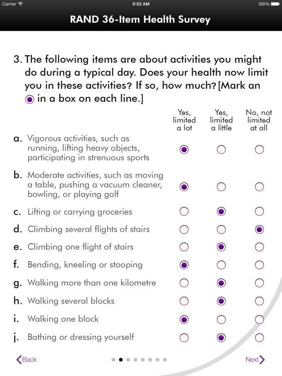 RAND SF 36 Item Health Survey