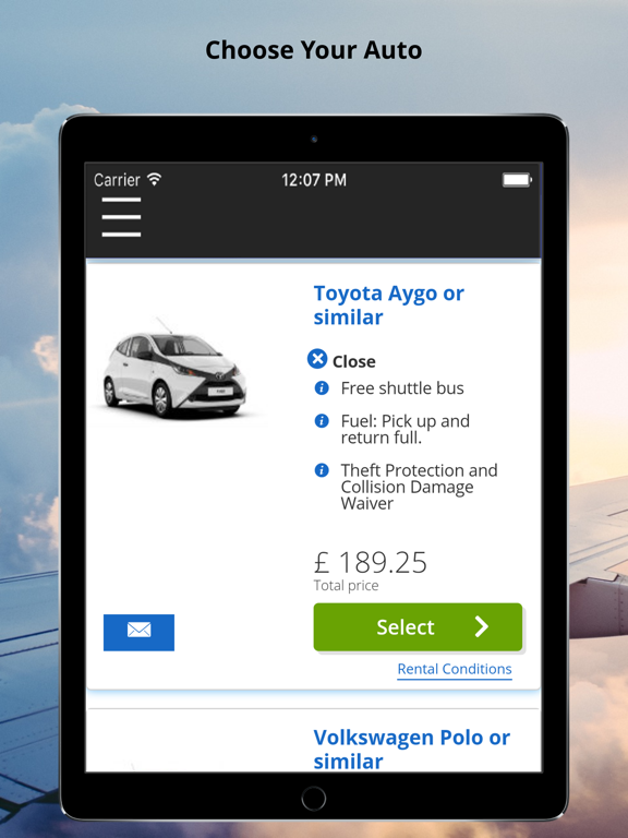 CarRentalChoice - Car Rental iPad screenshot