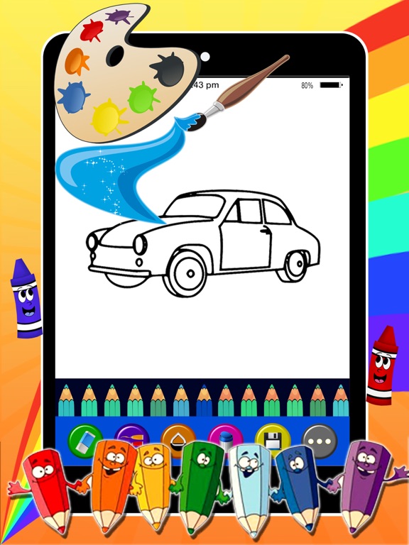 HandPaint Cars - Cars coloring book for toddlers iPad screenshot