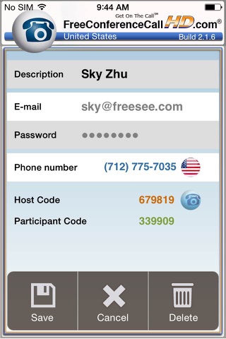 Скриншот из FreeConferenceCallHD Dialer