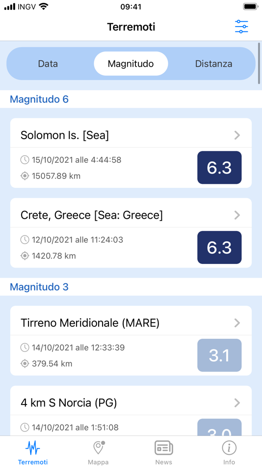 #1. INGVterremoti (iOS) By: Istituto Nazionale di Geofisica e Vulcanologia