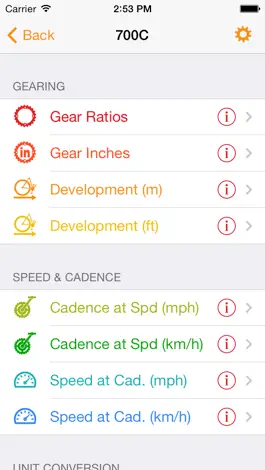 Game screenshot Bike Gear Ratios - Calc Speed,Cadence,Development apk
