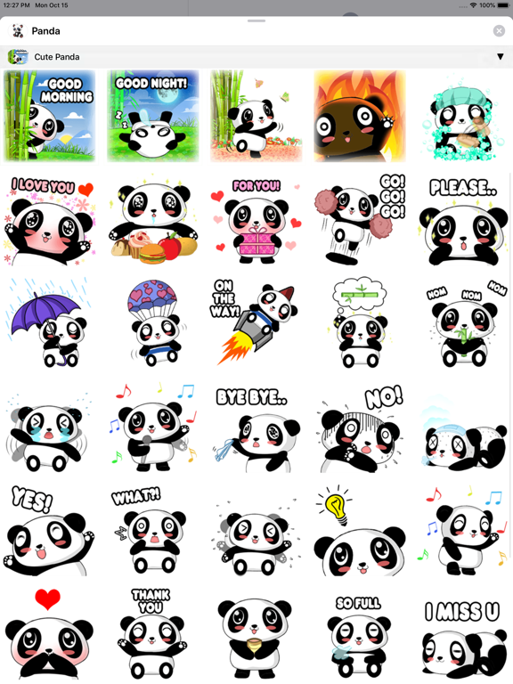 Kawaii Panda Stickers Pack iPad screenshot 8 - Stickers app