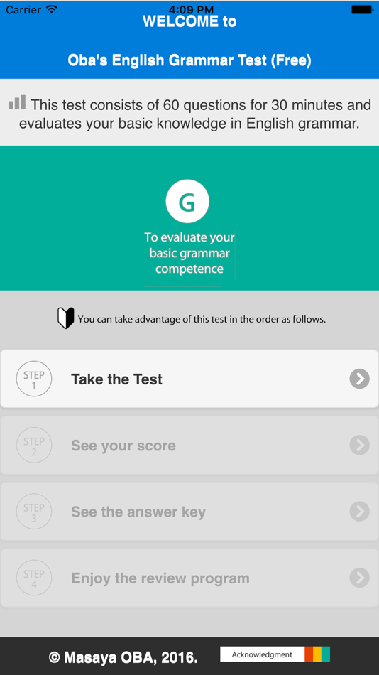 #1. Oba's English Grammar Test (iOS) 由: YUJI ITAYA