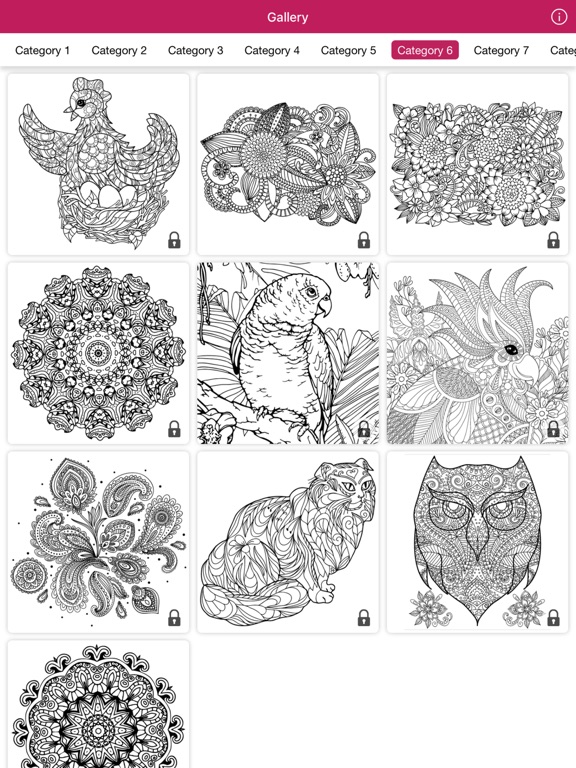 nature mandala coloring book art therapy for adult iPad screenshot