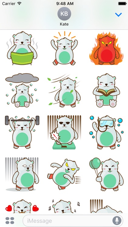 Haku the cute polar bear for iMessage Sticker