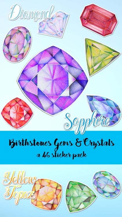 Birthstones Gems and Crystals Sticker Pack