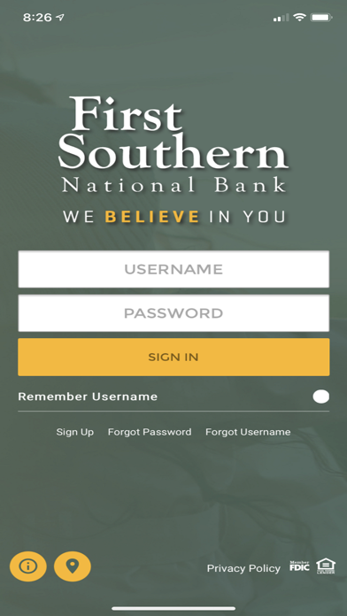 First Southern National Bank Screenshot