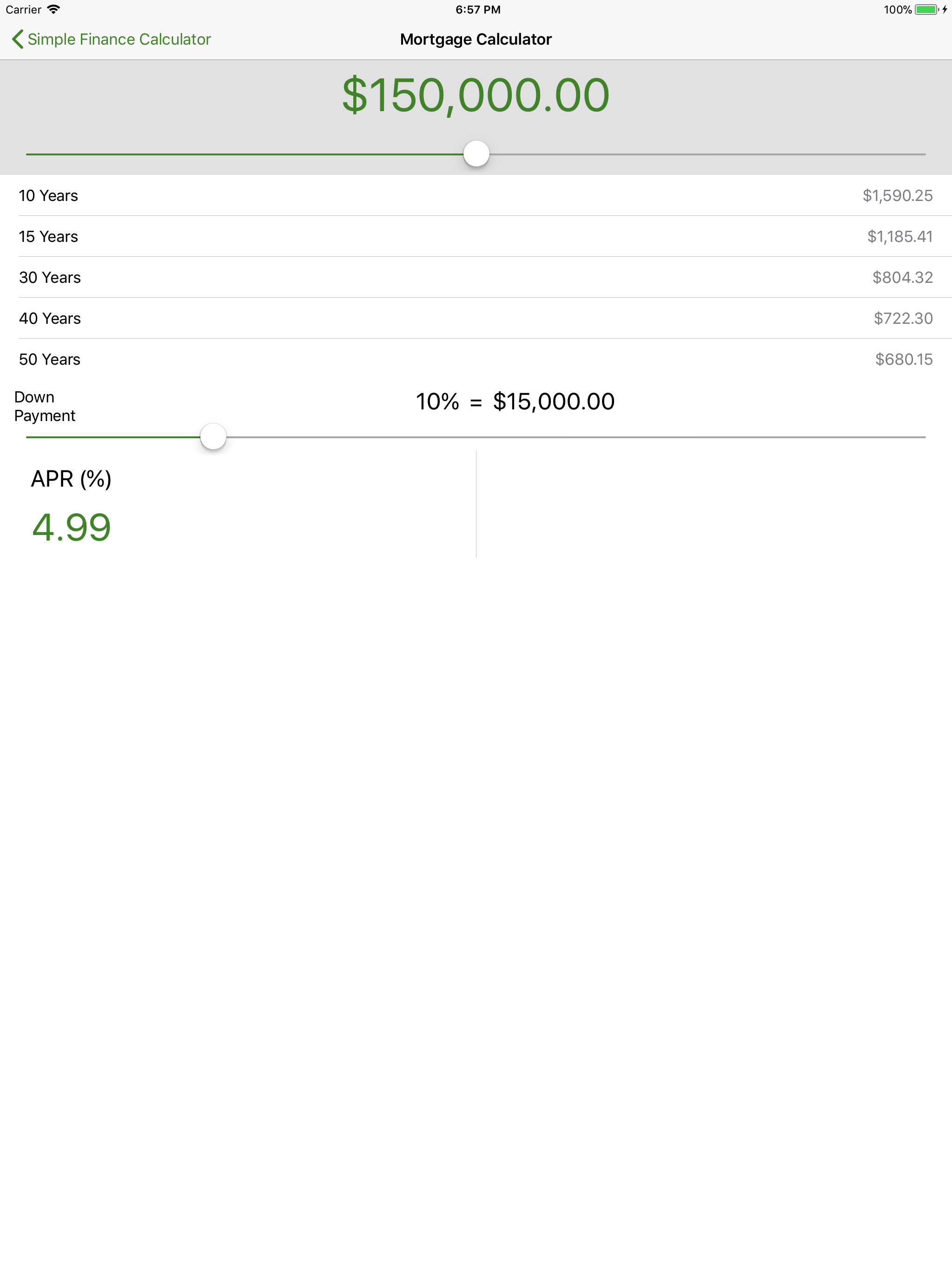 Simple Finance Calculator