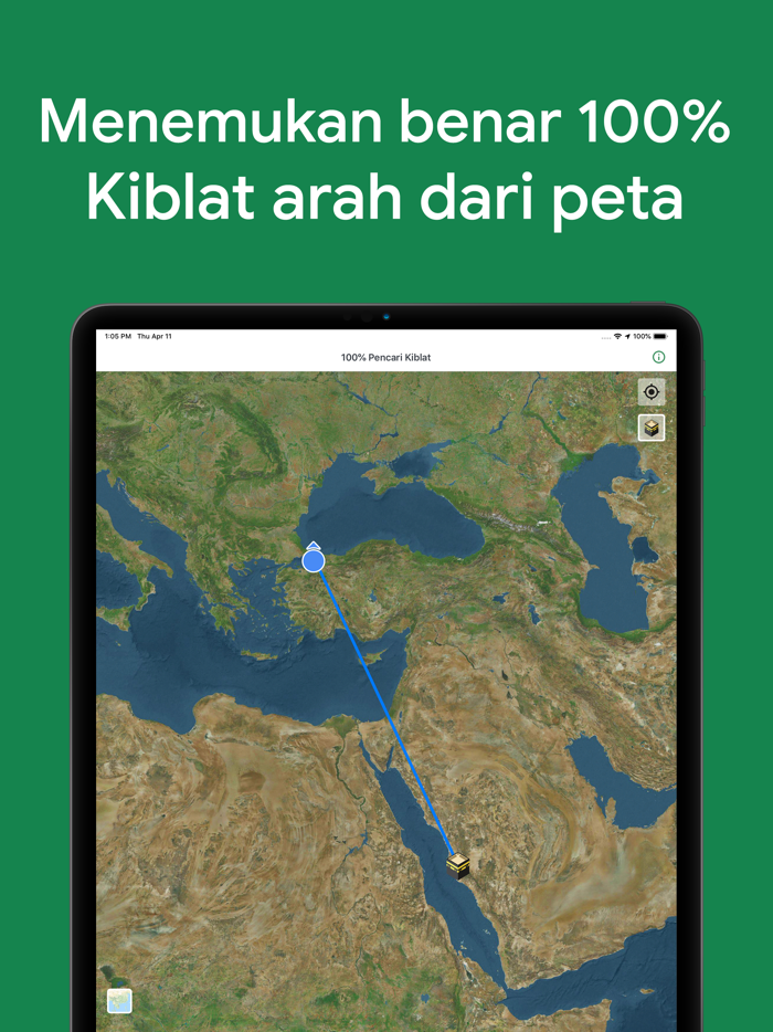 Arah Kiblat Qibla Compass 100