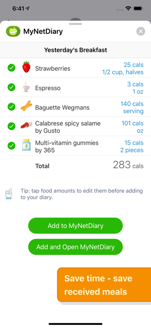 ‎Calorie Counter - MyNetDiary Screenshot