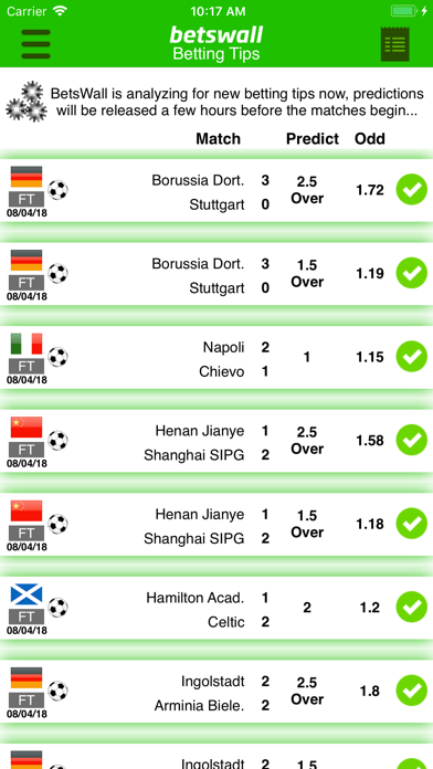 BetsWall Football Betting Tips Screenshot