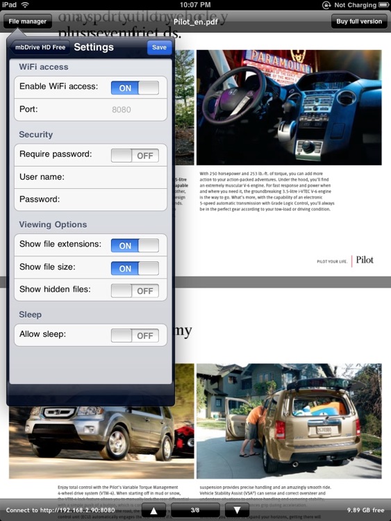 mbDriveHD Free - WiFi flash disk for iPad