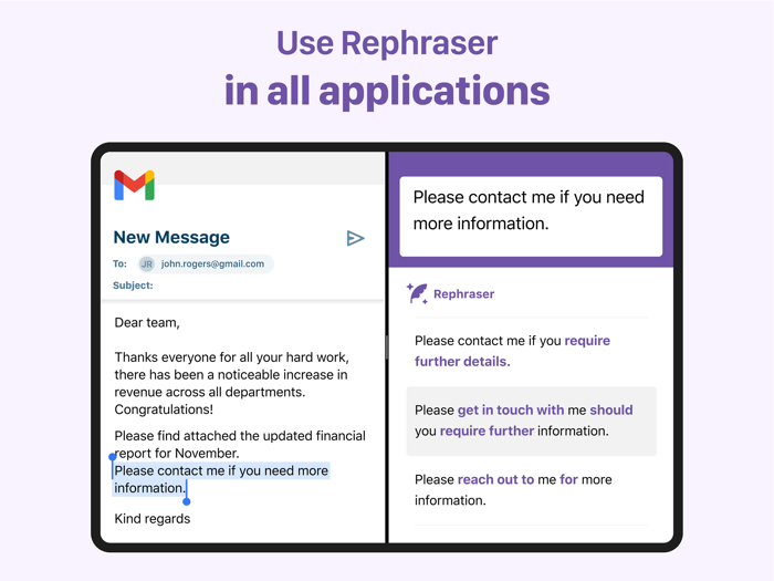 Reverso Rephraser and Synonyms