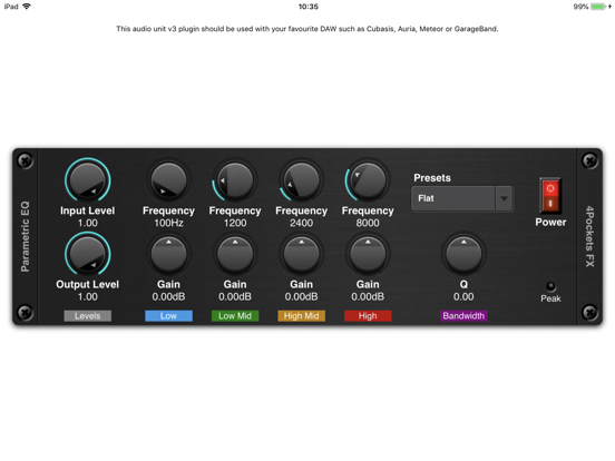 Parametric EQ AUv3 Plugin iPad app afbeelding 1