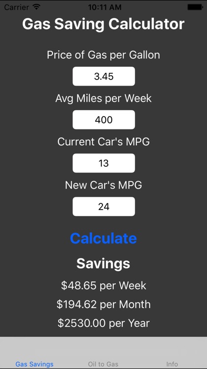 Gas Calculator