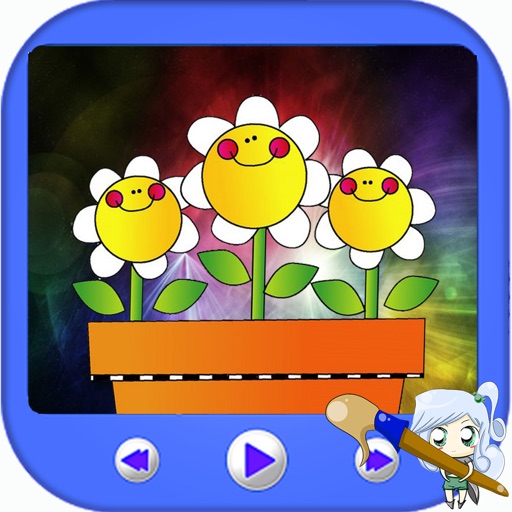 Paint Flower Kids Smart Version iOS App