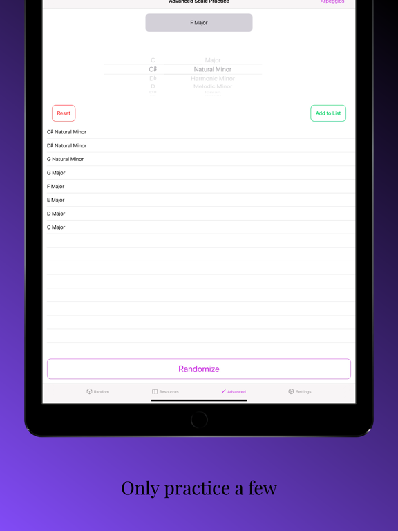 Scale Practice - Randomizer iPad screenshot 4 - Music app
