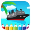 Free Big Boat Coloring Book Game For Kids