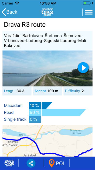 Varazdin Bike Routes Screenshot