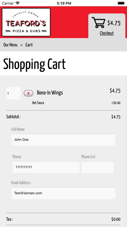 Teaford's Pizza & Subs