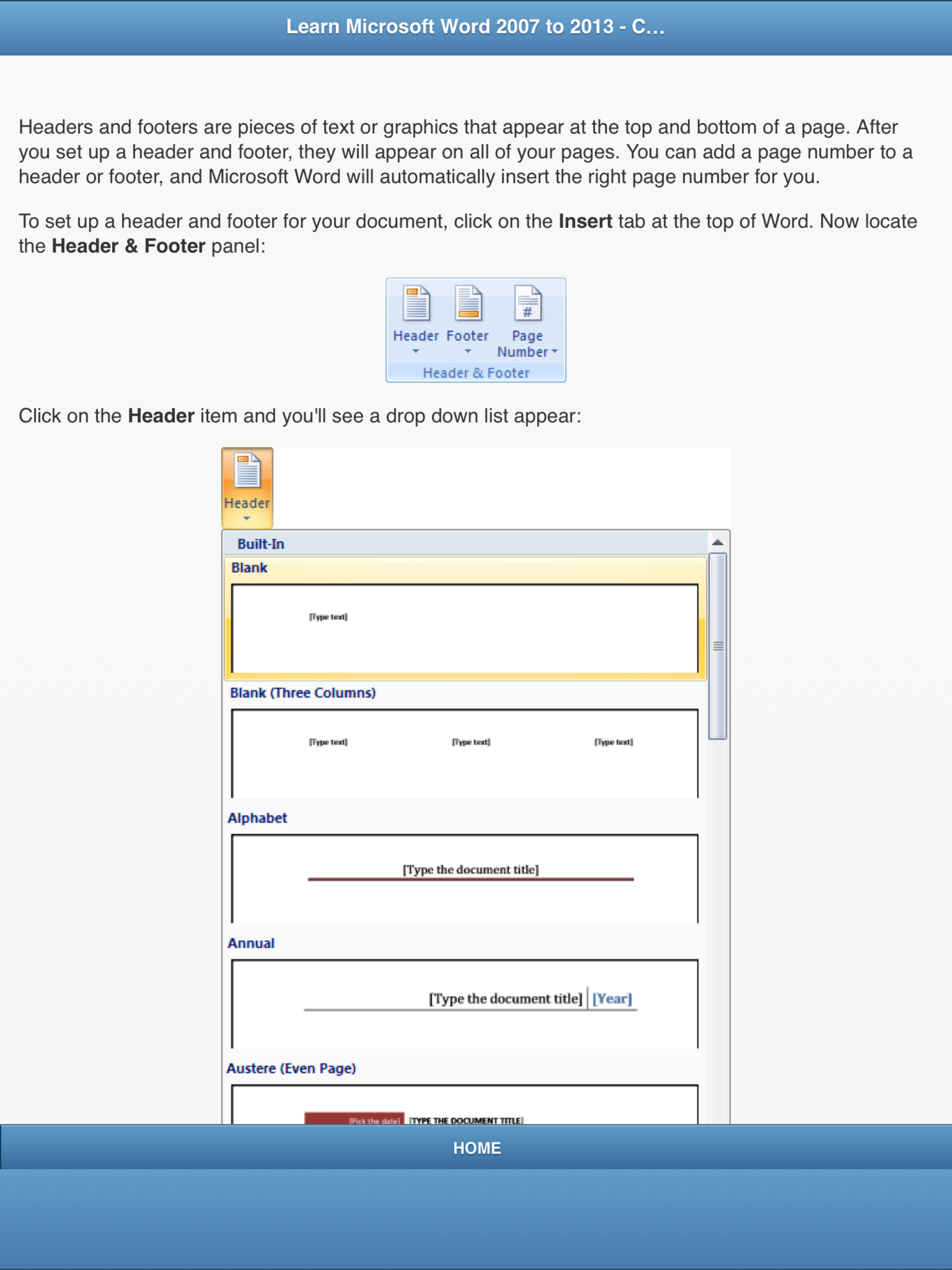 Learn MS Word Free Offline