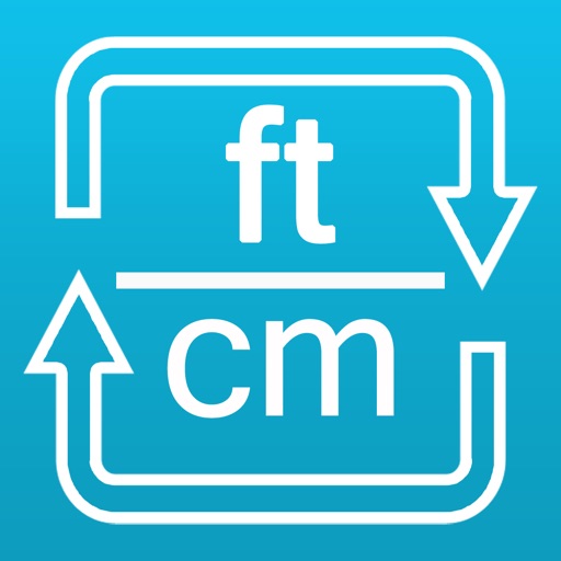 Feet to centimeters and cm to ft length converter icon